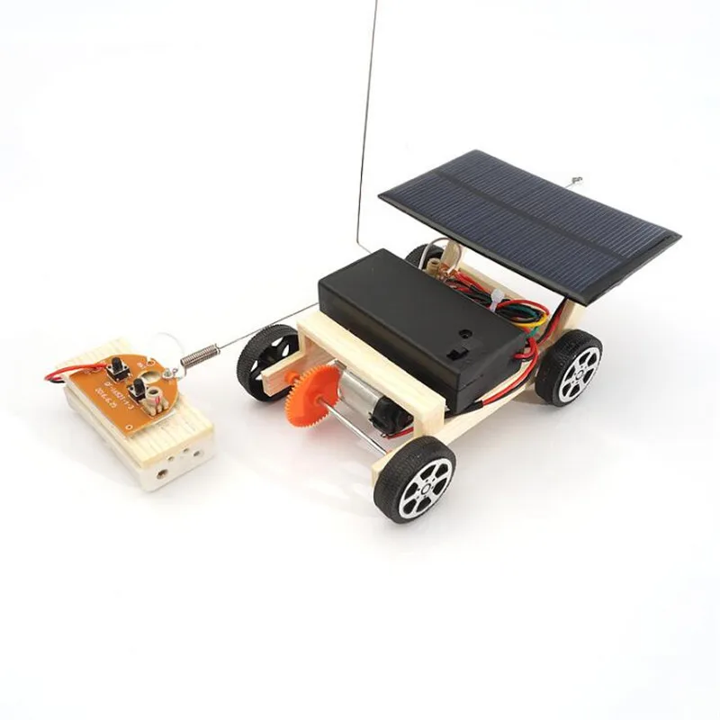 

DIY Solar Remote Control Vehicle Wooden Assembly RC Car Science Model Educational Toy Model IQ Intelligence Birthday Gift
