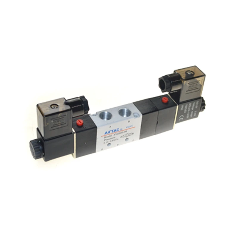 

4V230-08P 5Ports 3Position Dual Solenoid Pneumatic Air Valve 1/4" BSPT