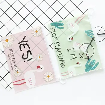 

Coloffice Korea Stationery Large Capacity A4 Translucent File Bag Cute Cartoon Zipper Pencil Case Paper Storage Bag Office 1PC