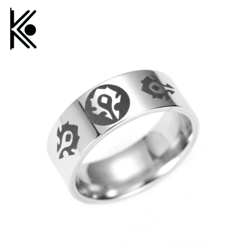 

Film industry dota 2 alliance War craft game logo male ring jewelry stainless steel men's jewelry tribal souvenirs