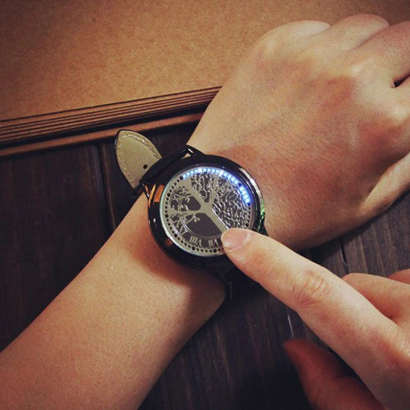 touch screen led couple watch