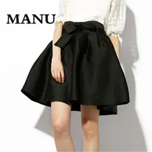 Бальное платье Юбки Женщин Весна Осень Черный Насыщенный лук Пояс Плюс Размер XXS-6XL 7XL Урожай Мини юбки