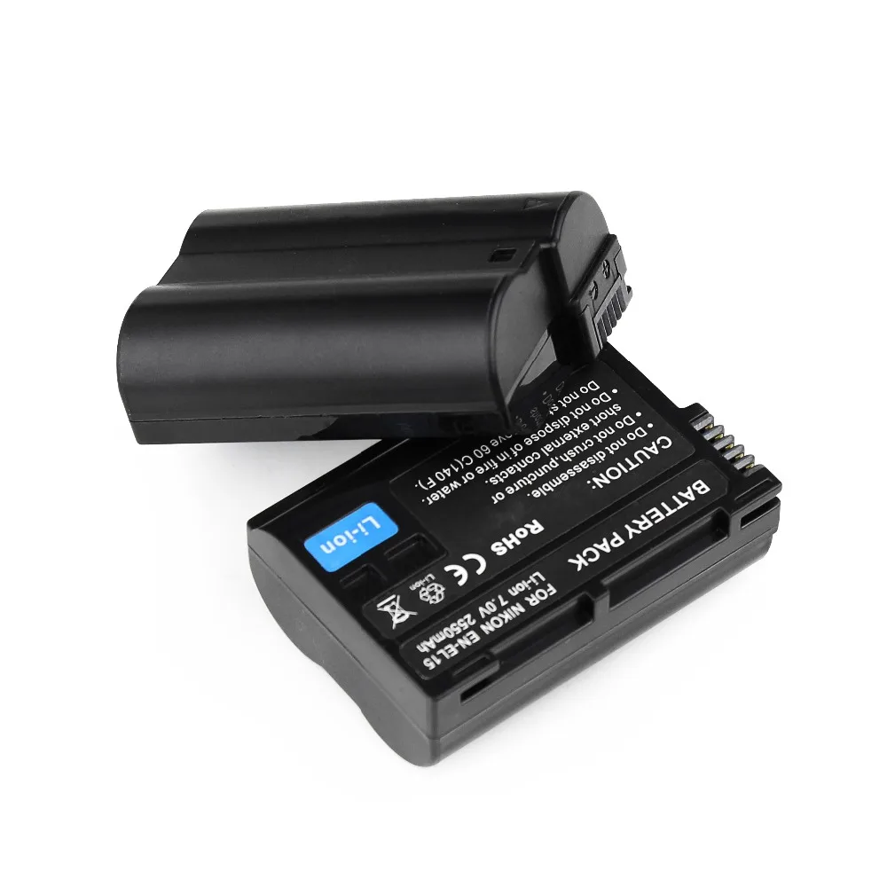 CAMKONG 2PCs EN EL15 EN EL15 ENEL15 2550mAh Digital Camera Battery For