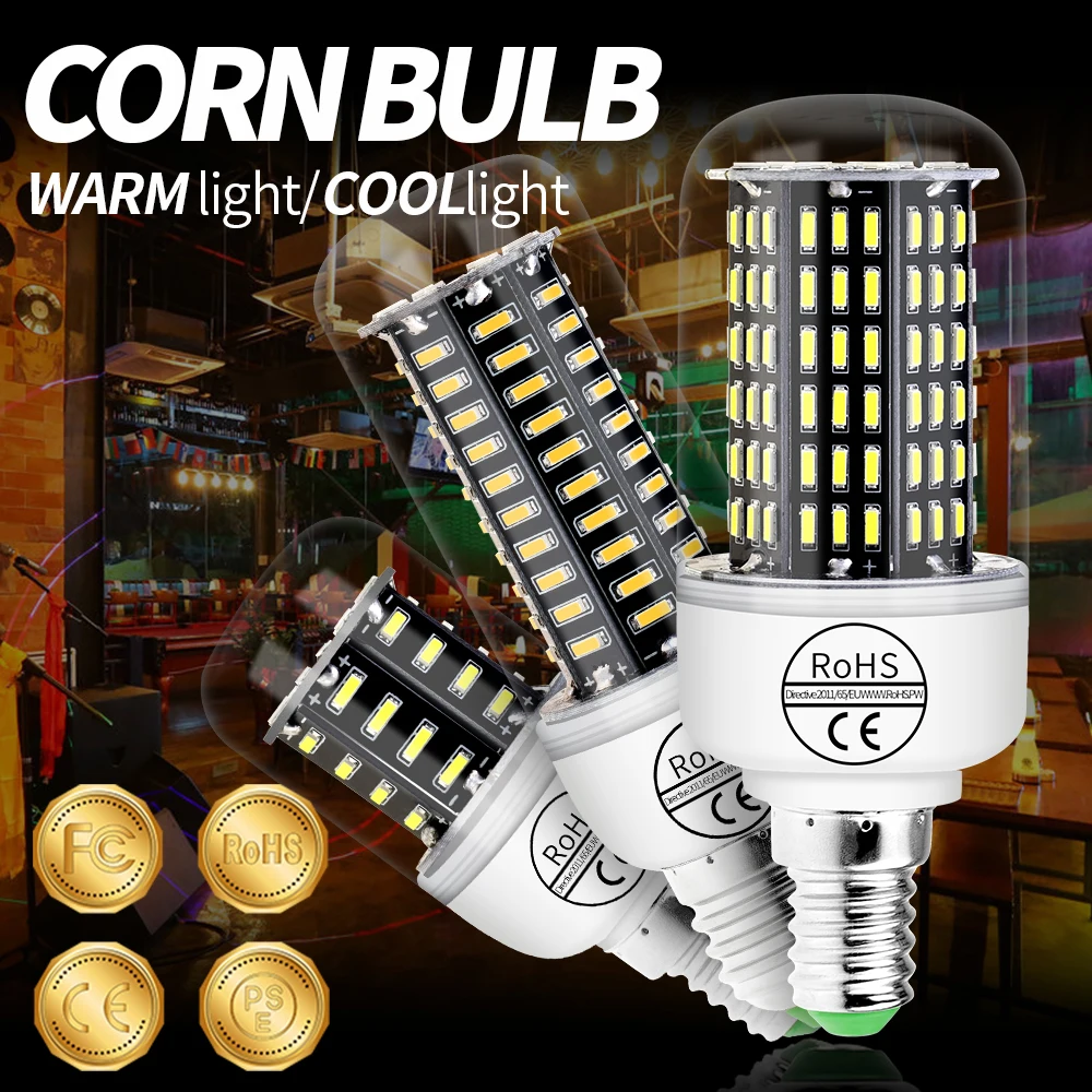 E27 светильник AC 220 В E14 лампада светодио дный кукурузы лампы SMD 4014 светодио дный огни 3 Вт 5 Вт 7 Вт 9 Вт 12 Вт высокое Яркость энергосбережения