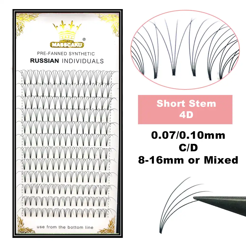 MASSCAKU ресниц готовых широкий вентиляторы 3d/4d/5d/6d/10d/20d короткой ножке в форме