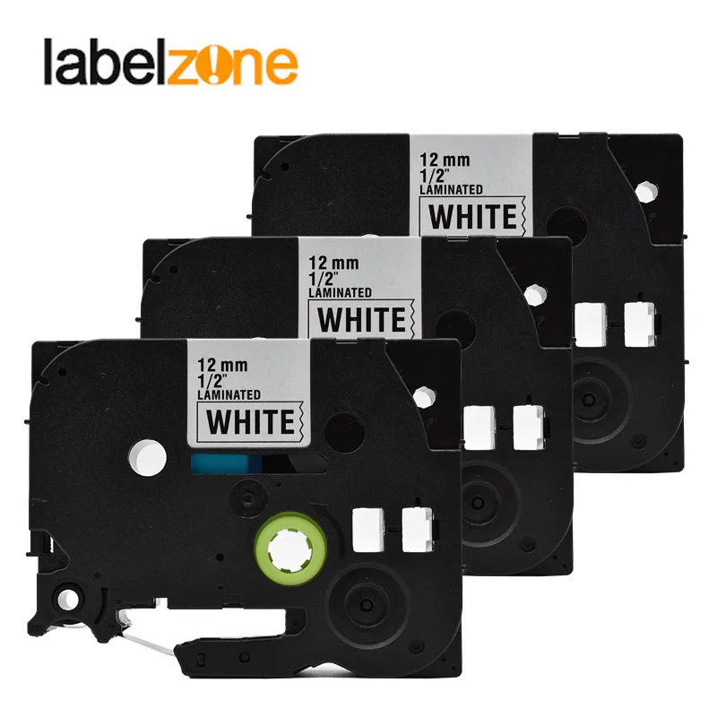 3pcs for brother label printers cassette ribbons cartidge tz 12mm tze