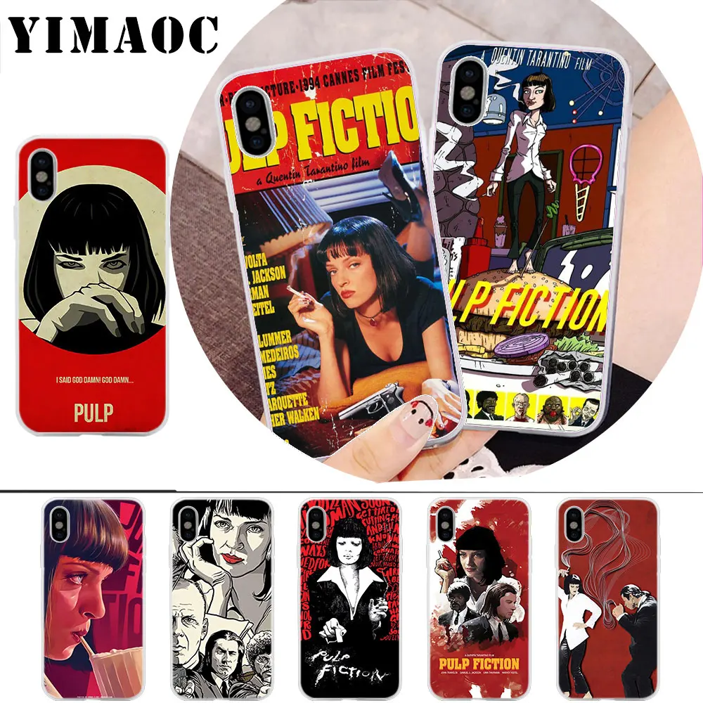 

YIMAOC PULP FICTION MOVIE POSTER Unbelievable Soft Silicone Case for iPhone X r s Xr Xs Max 8 7 6S 6 Plus 5 5s SE