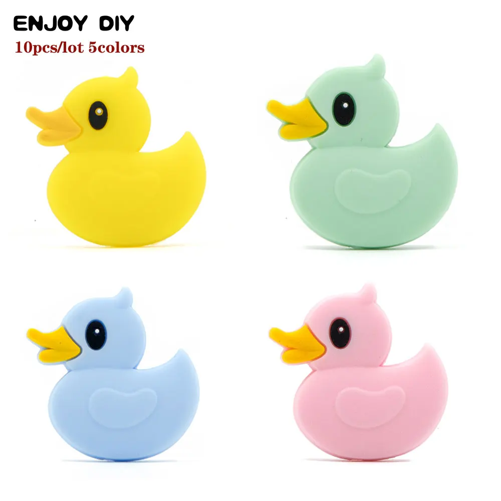 

10Pcs Animal Duck Perle Silicone Beads BPA Free Siliconen Kralen Teething Beads DIY Infant Teething Necklace Baby Bitting Toys