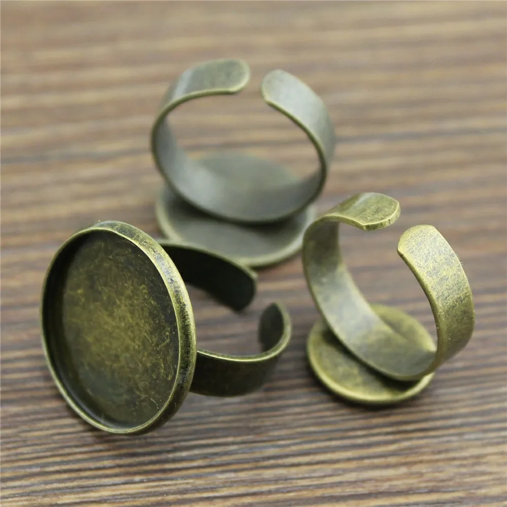 

50%OFF(10 pcs or more) Antique Bronze Fit 12mm 16mm 20mm Cabochon Ring Settings Adjustable Ring Settings Base Jewelry Findings