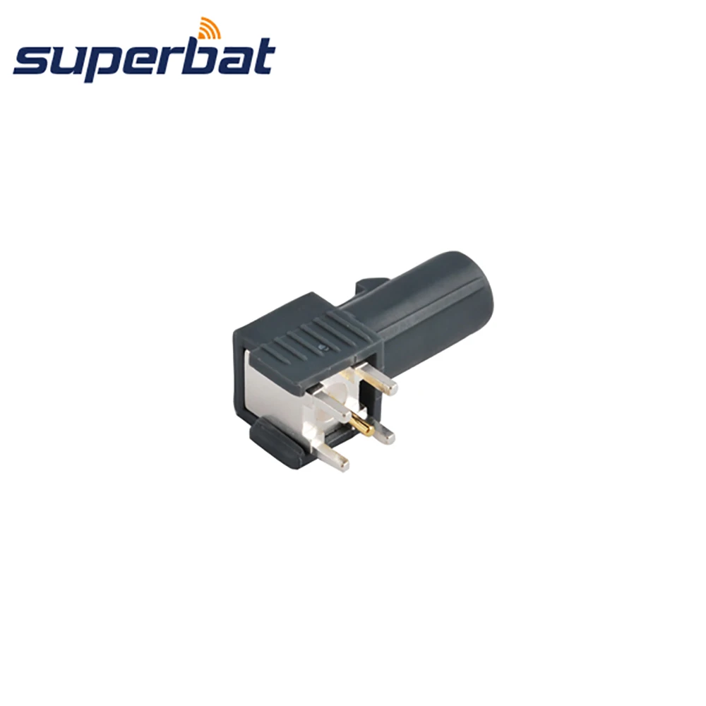 Grey Male Right Angle PCB Mount RF Coaxial Connector for Automotive