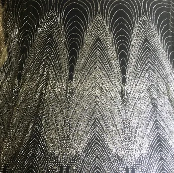 

1 meters Width 130cm Sparkle Champagne Bronzed Mesh Fabric for Mermaid Dresses Fashion Performance Clothing
