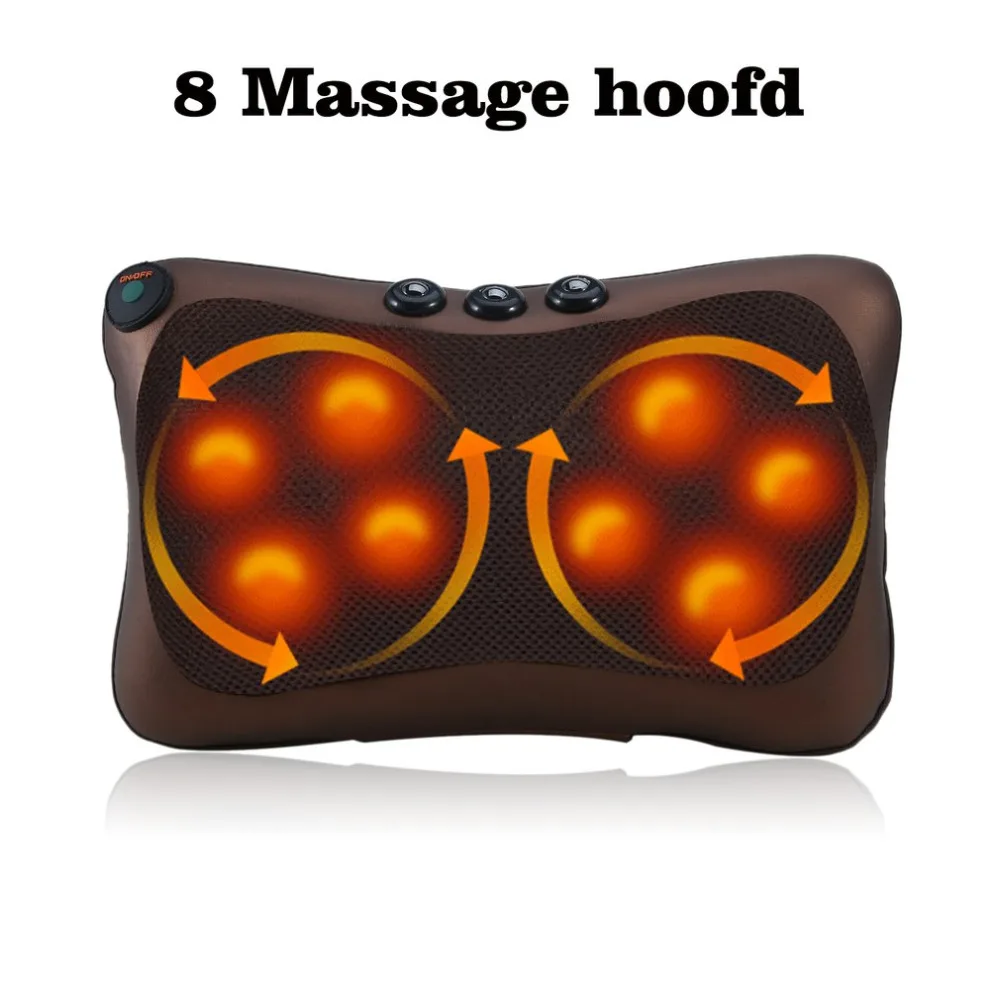 8 4 Head Neck Massager Car Home Shiatsu Massage Neck Relaxation Back Waist Body Electric Massage