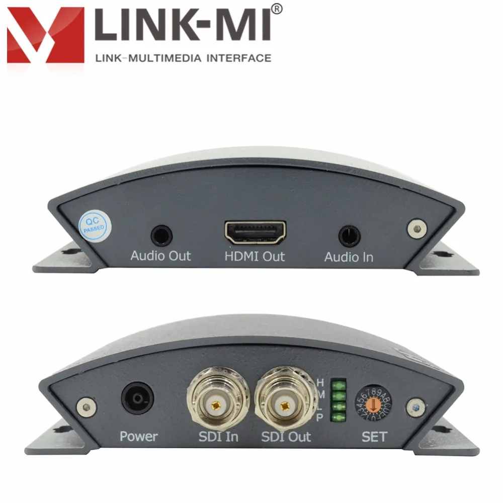 LINK-MI LM-PSH01 Profesionální převodník SDI na HDMI 1080p S audio a DIP přepínačem vstup signálu adaptivně analogový audio vstup