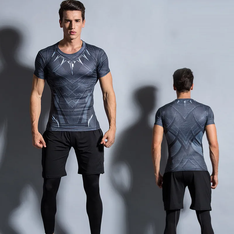 Мужская одежда для тренажерного зала и фитнеса, спортивная одежда, быстросохнущие компрессионные костюмы, мужской набор для бега, облегающий спортивный Быстросохнущий костюм