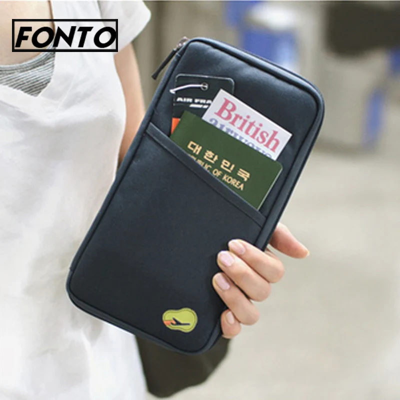 

FONTO Travel Passport Cover Wallet Multifunction Credit Card Package ID Holder Storage Money Purse for Men Women Business Trip
