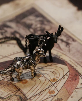

DANGGAO fashion Vintage Buck Necklace women Cute Deer Jewelry Pendant Necklace Retro Jewelry Children Gift Jewelry