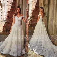 Новые Элегантные белые кружевные свадебные платья с коротким рукавом, Аппликации, сексуальные свадебные платья с глубоким вырезом на спине, Vestido De Noiva