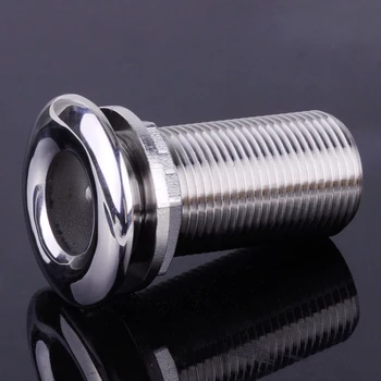 

beler New Silver 316 Stainless Steel Boat Thru Hull Fitting 1" Hose Barb Marine Hardware Accessories For Ship Vessel Sailboat