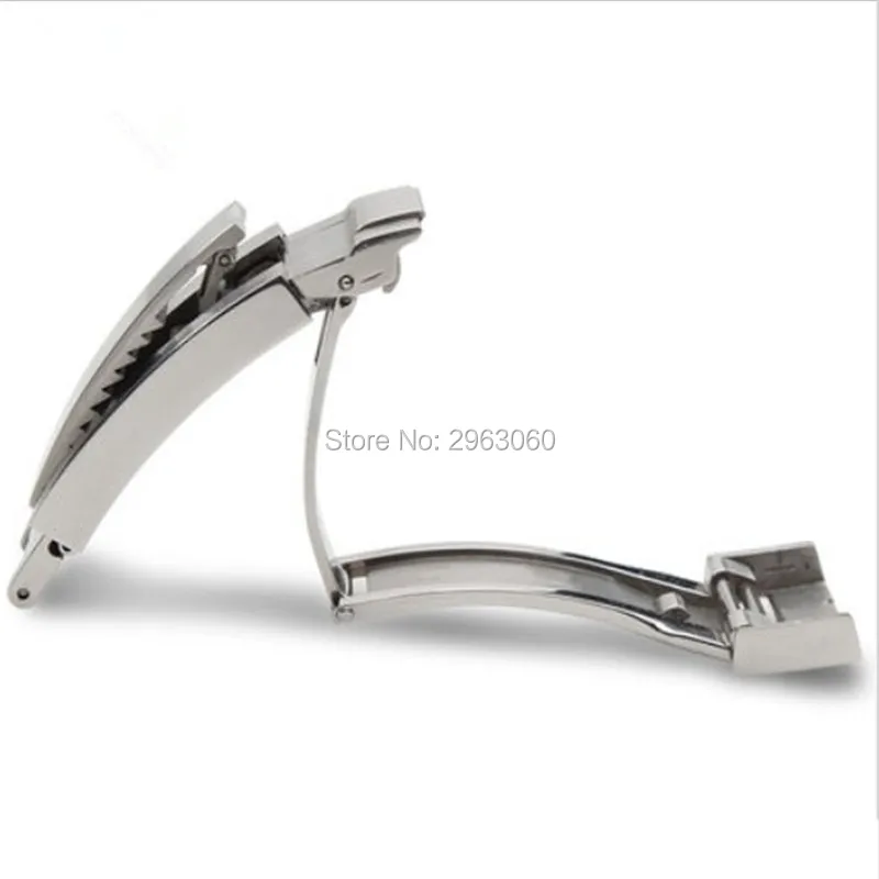 

Superior 16mm 316L Stainless Steel Deployment Buckle Silver Oyster Clasp with LOGO Glidelock for Rubber Leather WatchBand For RX