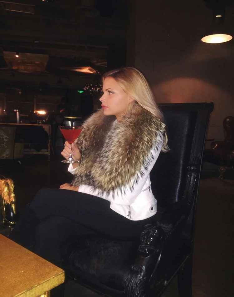 

Large fur collar cape broadened thickening real fur raccoon fur collar natural color self-shade collar cape muffler scarf