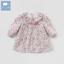 Dave bella/осеннее модное платье с цветочным рисунком для маленьких девочек детское праздничное платье на день рождения Одежда для маленьких детей