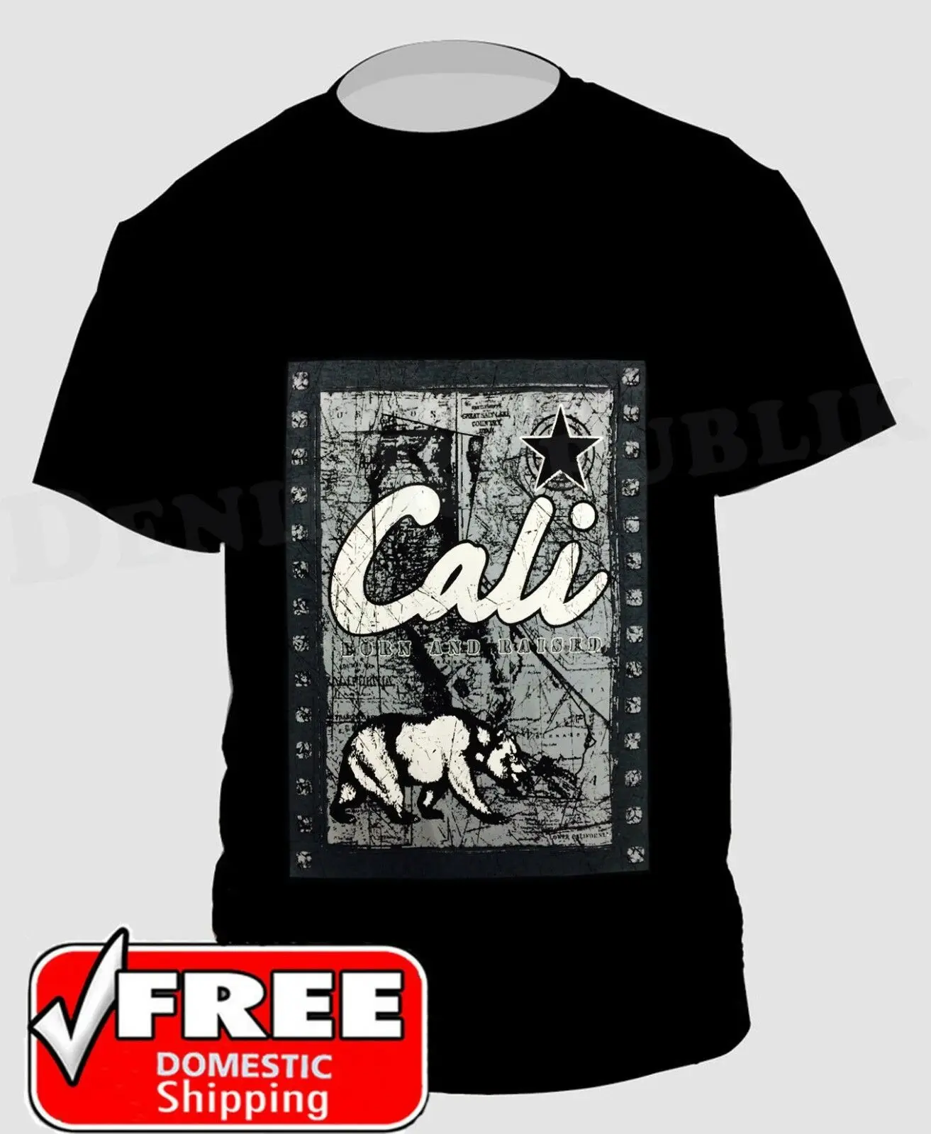 CALI Born and Grown in califoria черная футболка CA штат медведь с надписью Life карта моды стиль