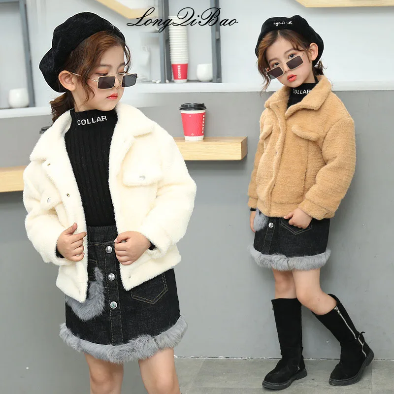 

Girls new gold velvet thickening autumn and winter coat 2018 children's clothing children plus cotton short plus cotton simple s
