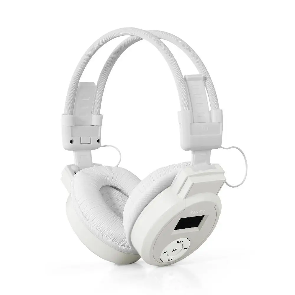 

White Mini Sports Headphone Headset MP3 Player Support Micro SD TF + FM Radio
