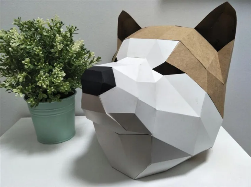 Креативный ручной работы Акита маска голова собаки бумажная матрица косплей 3D DIY Маска Необычные Бальные вечерние для мужчин женщин детей Необычные лучший подарок