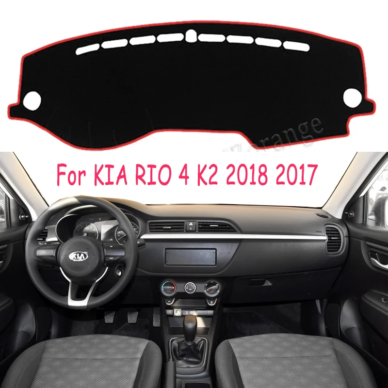 Чехлы для приборной панели KIA RIO 4 K2 LHD, чехлы для приборной панели, защита от солнца, Накладка для приборной панели, коврик для автомобиля