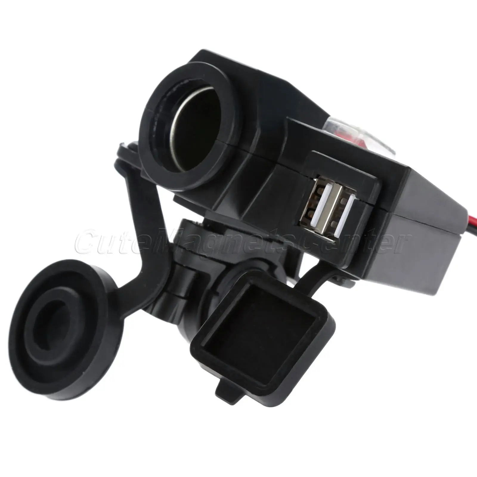 Weatherproof Motor 5V/2.1A Dual USB Handlebar Clamp Power Adapter