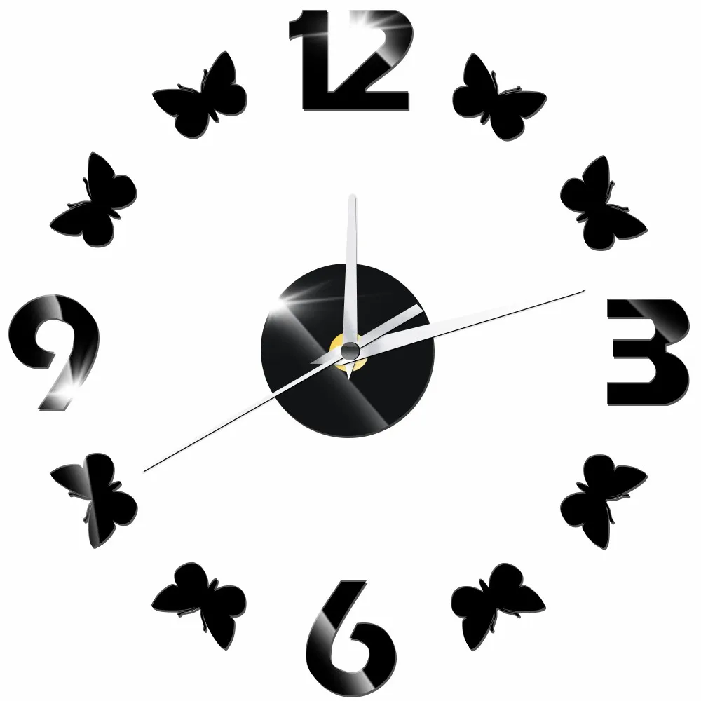 Romantic Butterfly Digital Numbers DIY Wall Clock Modern Home Decor Self-adhesive Vintage Decorative Clock Quartz Quiet Clock Romantic Butterfly Digital Numbers DIY Wall Clock Modern Home Decor Self-adhesive Vintage Decorative Clock Quartz Quiet Clock