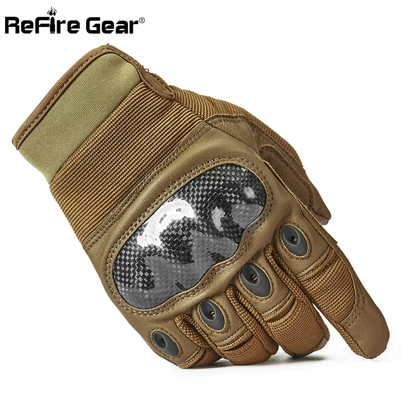 

ReFire Gear Army Combat Military Gloves Men SWAT Soldier Full Finger Tactical Gloves Hard Knuckle Shoot Paintball Bicycle Gloves