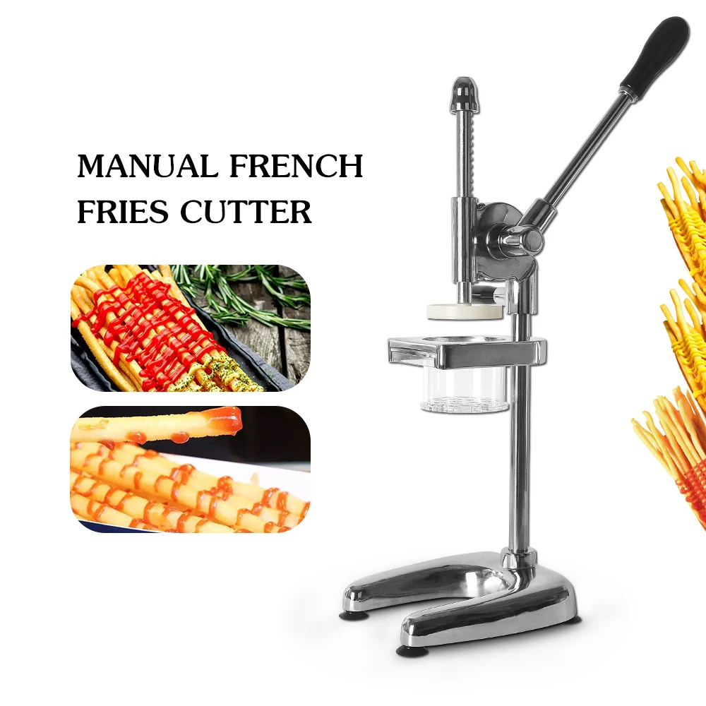 GZZT Aliminum Alloy Manual Potato Ships Squeezer French Fries Cutters Machine Fried Potato Chip Squeezers Long 30cm Easy Clean