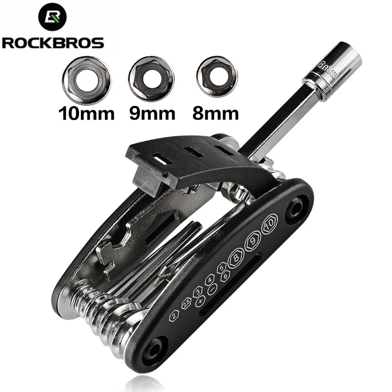 Best ROCKBROS 16 in 1 Multifunction Bicycle Repair Tools Kit Hex Spoke Cycling Bike Repair Tool Cycling Screwdriver Tool MTB Mountain