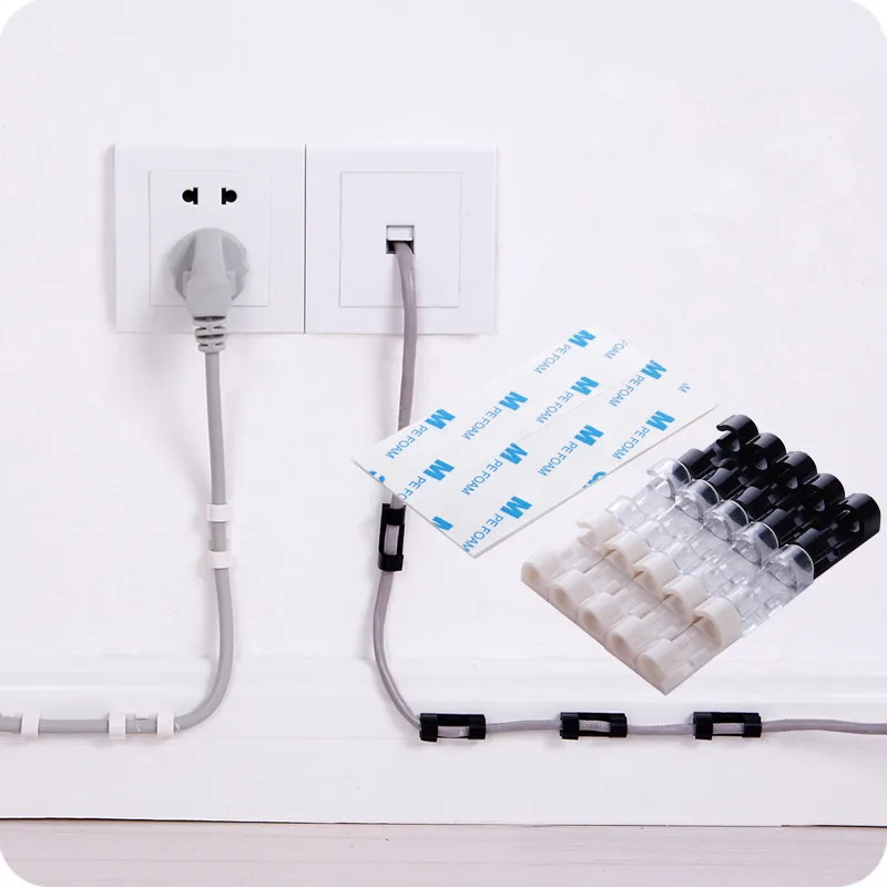 

16/20pcs/set Self-adhesive Wall Wire Conditioner Fixed Clip Line Clip Network Cable Storage Organizer Cable Holder