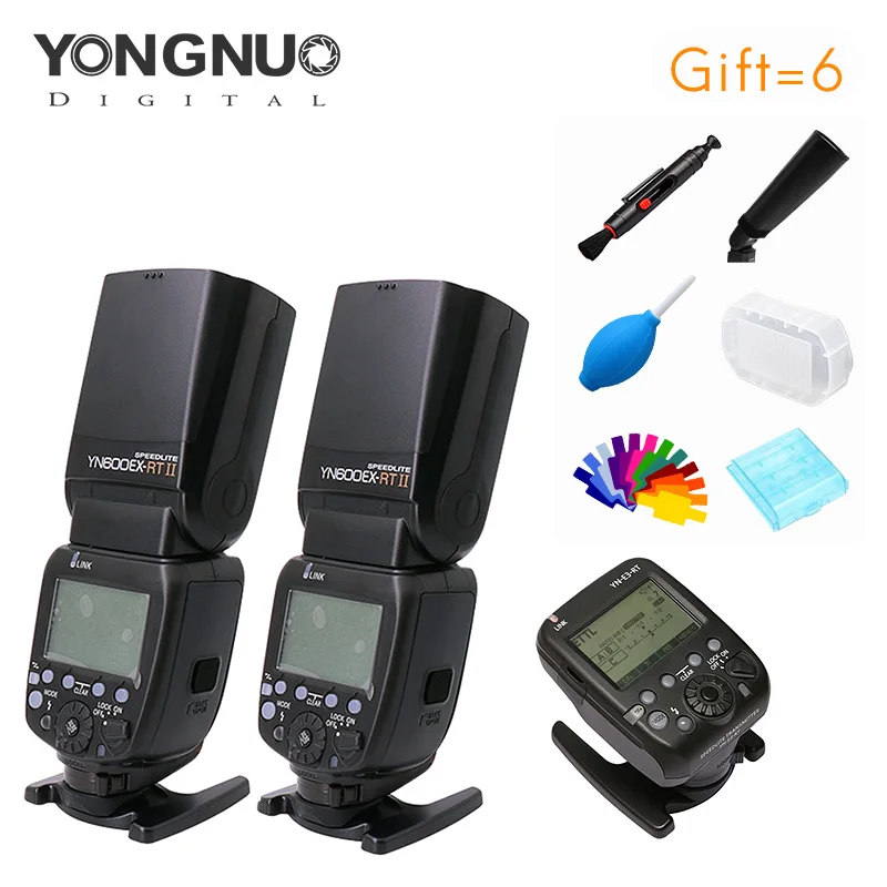 

Yongnuo 2 pieces YN600EXRT II Speedlite + YN-E3-RT Speedlite Transmitter Kit High speed Sync 2.4G wireless for canon camera