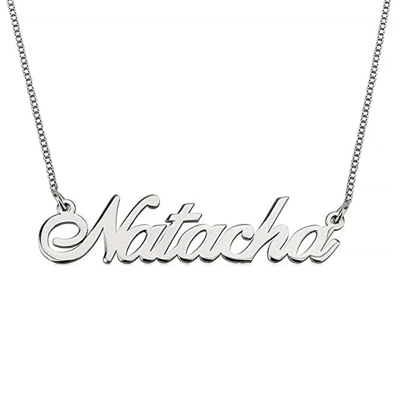 

Gold Silver Custom Necklace Name Necklace Personalized Women Men Nameplate Long Chain Initial Pendants Necklaces Special Jewelry