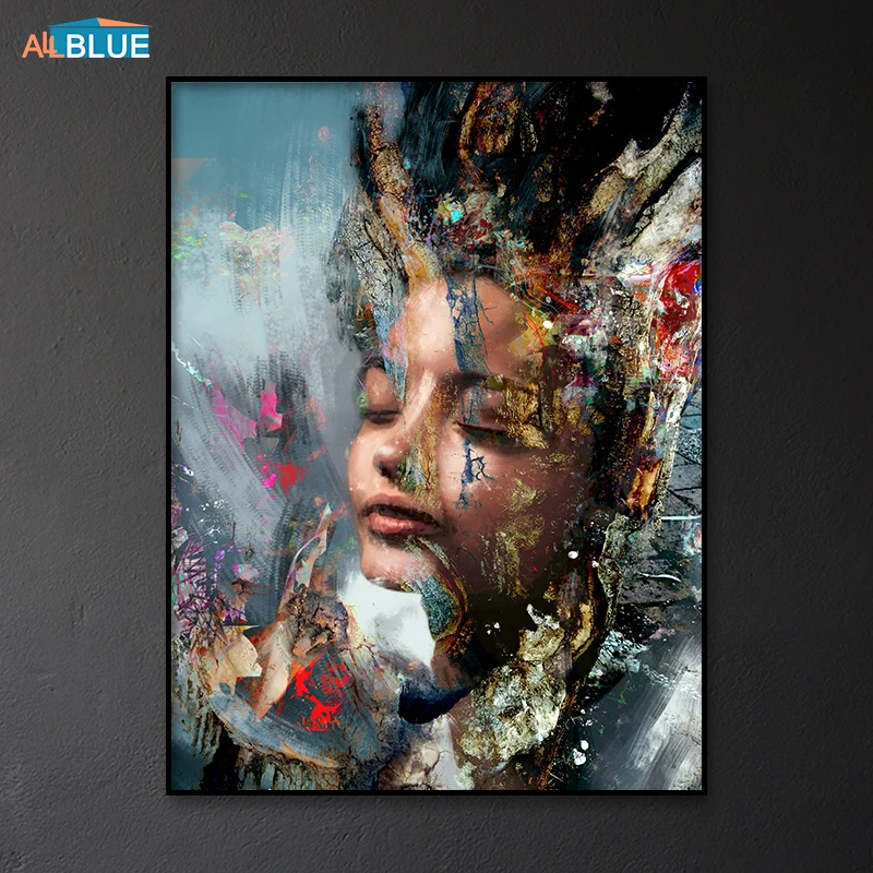 

Modern Art Wall Pictures Woman Portrait Canvas Painting Poster Prints Canvas Art Decorative Picture For Living Room Abstrac