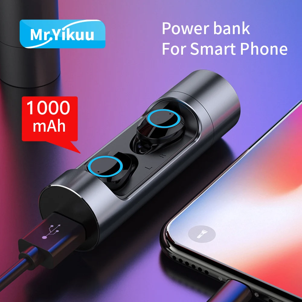 Bluetooth 5.0 Mini Earphone Wireless earbud Deep Bass Headset with Metal Charging Box Headphone For iPhone 6 7 8 Xiaomi Samsung 