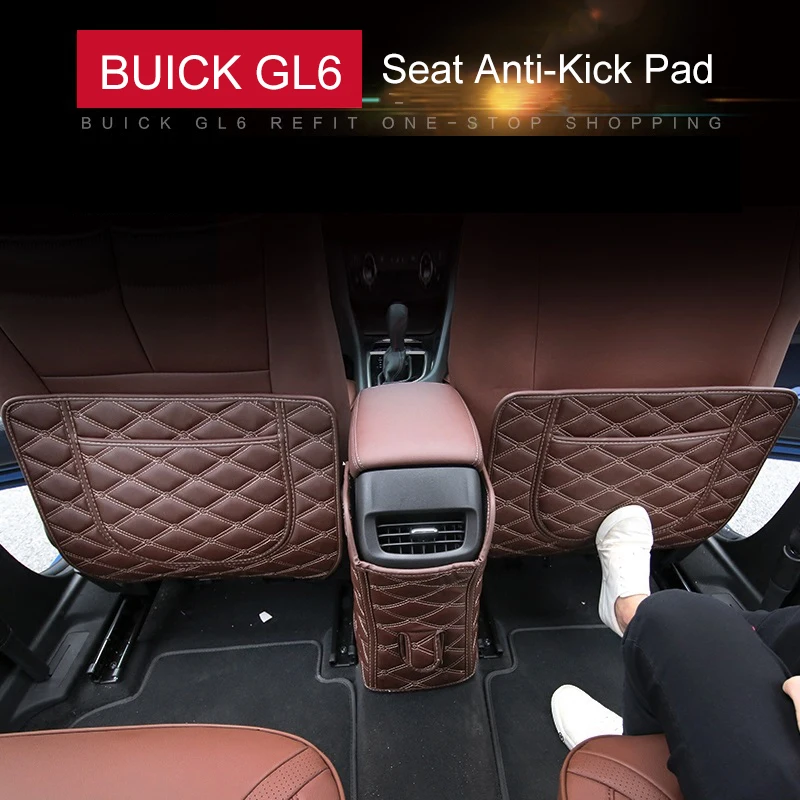 

QHCP High Quality Leather Car Seat Back Anti Dirty Anti Kick Mat Armrest Back Anti-kick Pad Interior Accessories For Buick GL6
