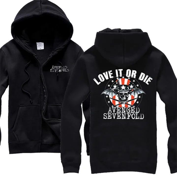 5 видов harajuku череп Avenged Sevenfold A7X рок толстовки куртка панк, хард-рок Толстовка молния флис sudadera спортивный костюм - Цвет: 3