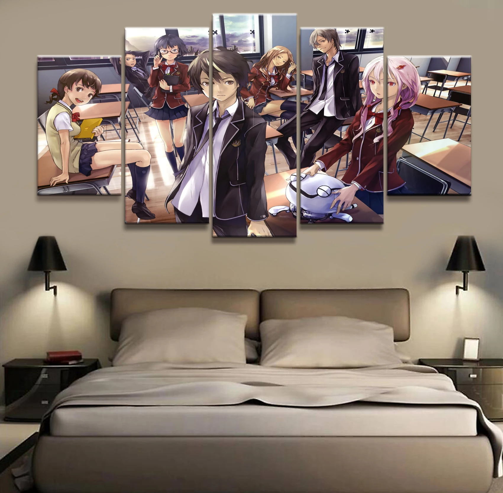 5 Panel Crown of Sin Animation Canvas Printed Painting Living Room Wall Game Decor Picture Artworks Poster Wholesale | Дом и сад