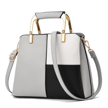

New Arrivals Women Brand New Design Handbag Black And White Stripe Tote Bag Female Shoulder Bags High Quality PU Leather Purse