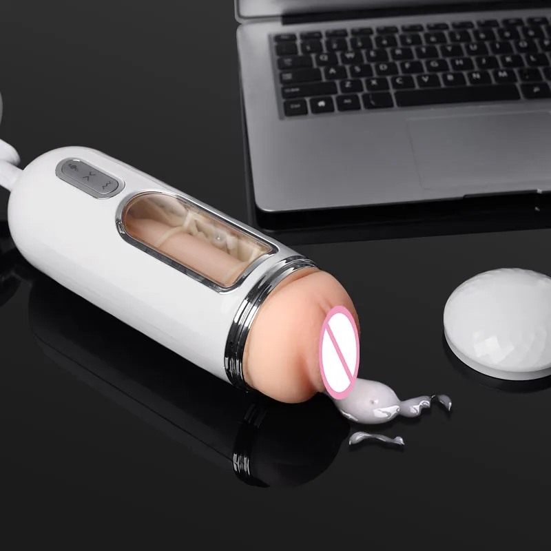 Electric Voice Interactive Clamping Suck Male Masturbator Powerful Vibration Artificial Vagina Sex Machine Cunt Sex Toys for Men
