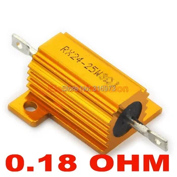 

(20 pcs/lot) 0.18 OHM 25W Wirewound Aluminum Housed Resistor, 25 Watts.