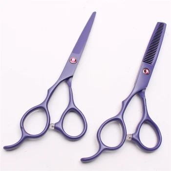 

Left-Hand 6" 17.5cm Customize Logo Purple Professional Hairdressing Scissors Cutting Scissors Thinning Shears Hair Scissor C8001