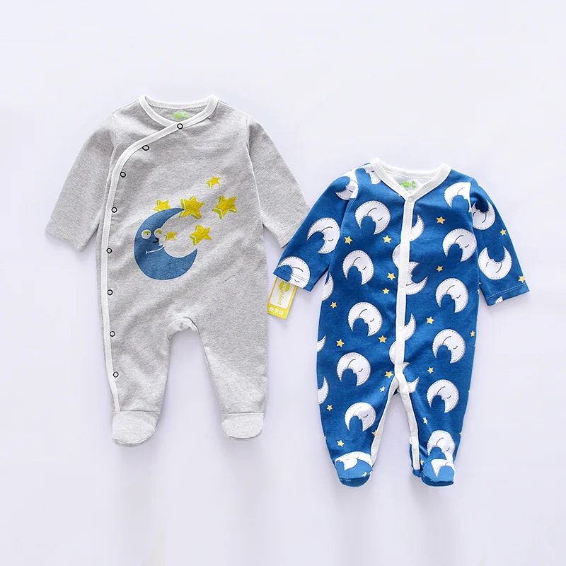 Модный комбинезон с длинными рукавами для малышей; комбинезоны для мальчиков; хлопковая одежда для новорожденных; комбинезон с длинными рукавами для малышей; 2 шт./лот - Цвет: color as photo