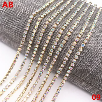 

Wholesale 1 yard SS6(1.8-2.0mm) Cystal Rhinestone Trim Close Cup Chain Claw DIY Jewelry Making #09