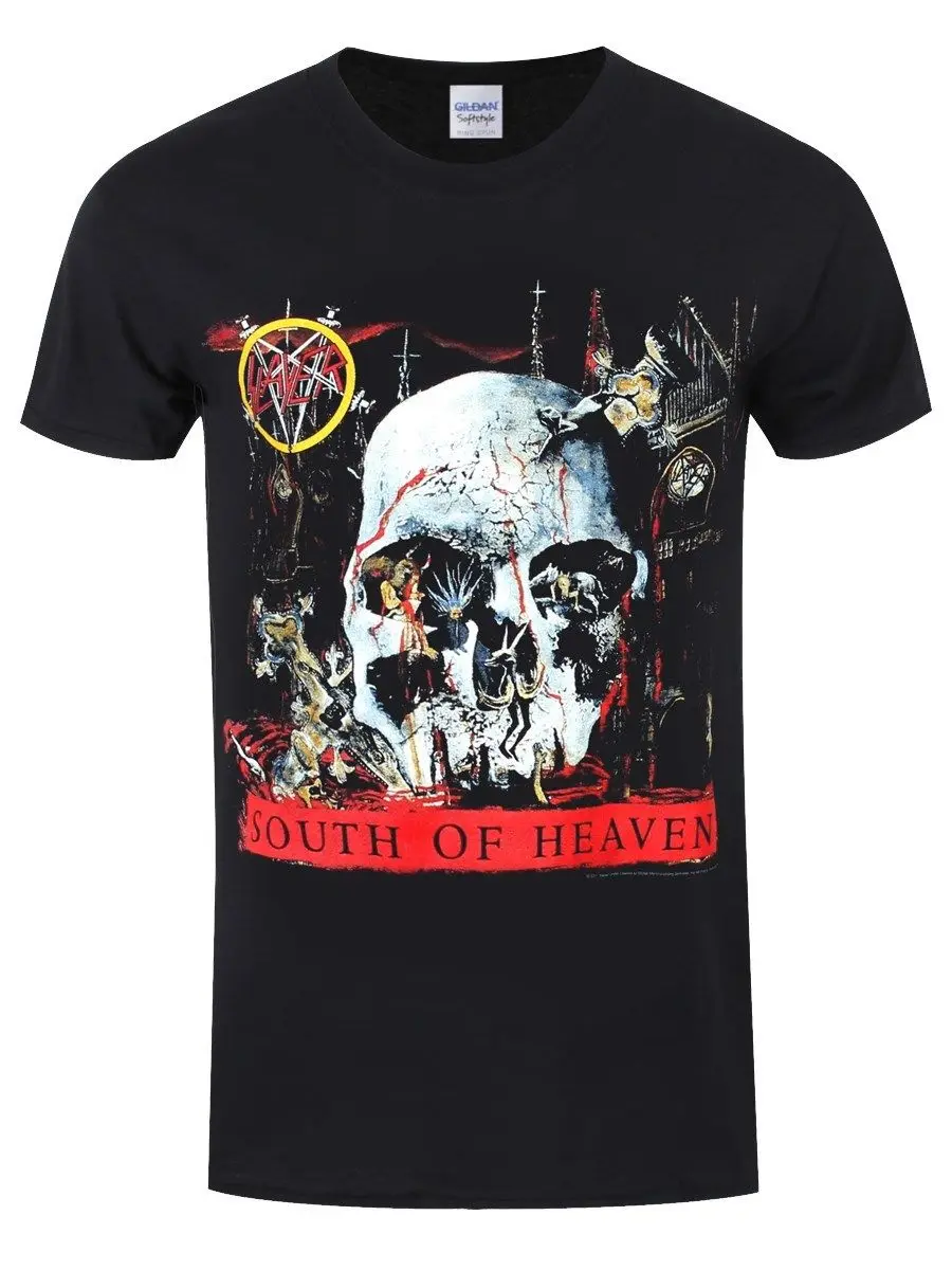 Slayer South Of Heaven Men's Black T-shirt Summer Style Hip Hop Men T-Shirt Tops | Мужская одежда